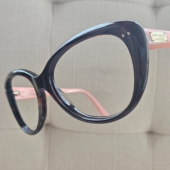 Kate Spade Women Eyeglasses Angelique Dark Havana/Pink Cat Eye Frame only - Picture 2 of 16